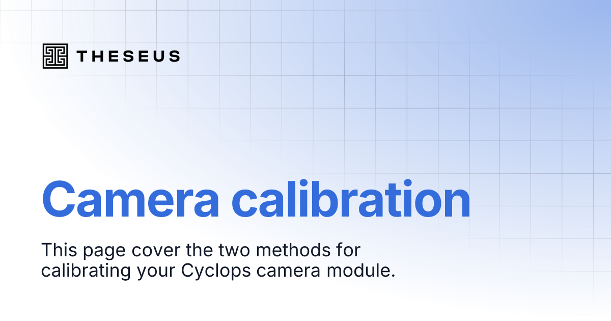 Camera Calibration | Theseus Docs